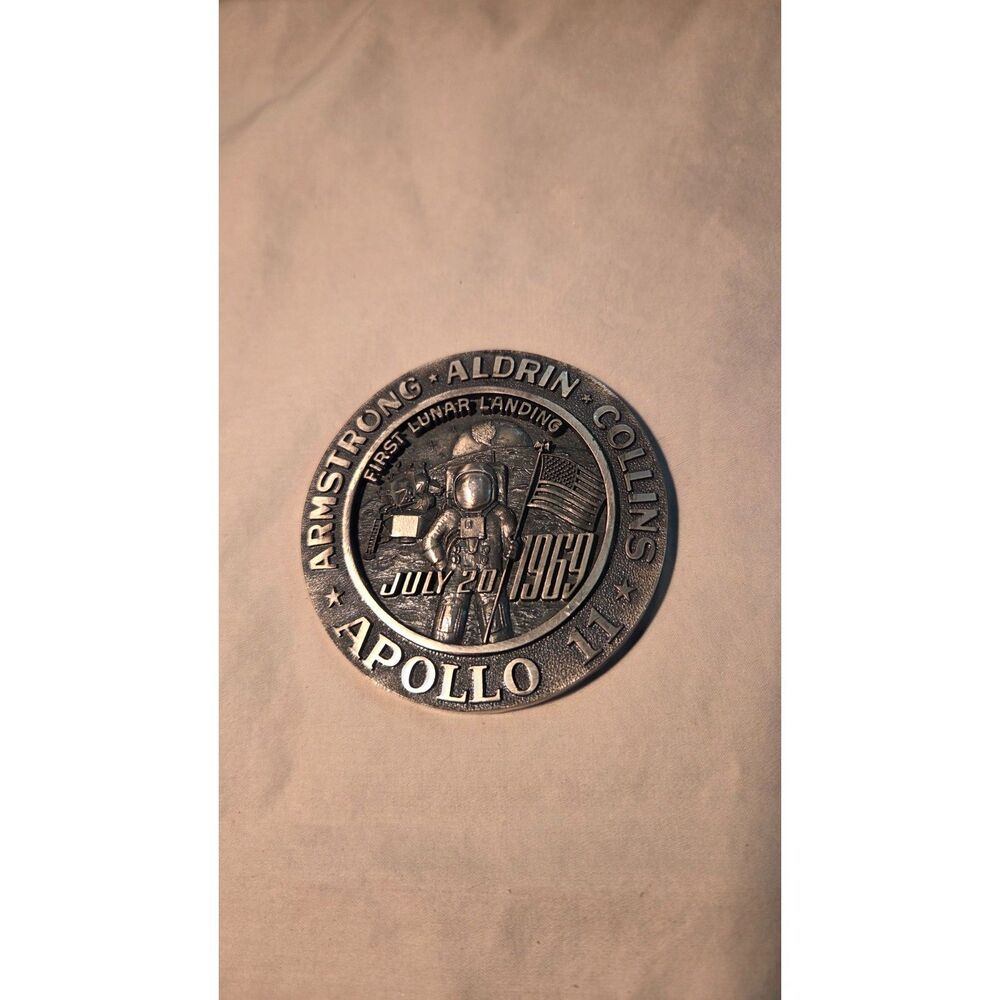 1969 Apollo 11 1st Lunar Landing Commemorative Medal by Balfour - Vintage Space